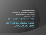 Creating effective learning objectives and measures