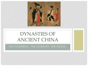 DYNASTIES OF ANCIENT CHINA