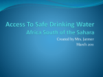 Access To Safe Drinking Water Africa South of the Sahara