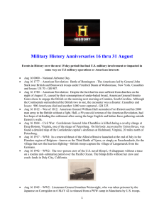 Military History Anniversaries 0816 thru 083115