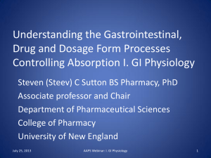 Understanding the Gastrointestinal, Drug and Dosage Form