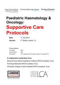 Supportive Care Protocols