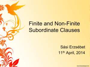 Non-Finite Subordinate Clauses
