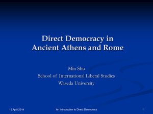 Direct Democracy in Ancient Athens and Rome