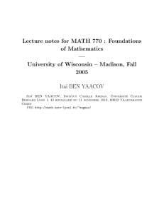 Introduction to Mathematical Logic lecture notes