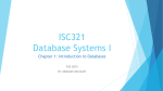 ISC321 Database Systems I