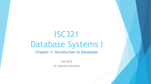 ISC321 Database Systems I