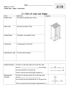 3.1 Pairs of Lines and Angles