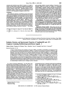Synthesis, Structure, and Spectroscopic Properties of Vanadium(III