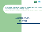 review of the legal framework and policy tools for
