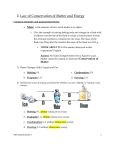 Law of Conservation of Matter and Energy