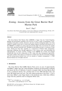 Zoning—lessons from the Great Barrier Reef Marine Park