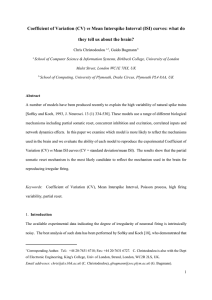 Coefficient of Variation (CV) vs Mean Interspike Interval (ISI) curves