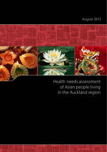 Health needs assessment of Asian people living in the Auckland