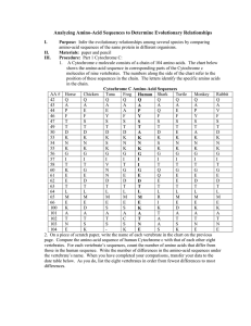 Relationships Analyzing Amino-Acid Sequences to Determine