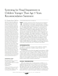 Screening for Visual Impairment in Children Younger Than Age 5