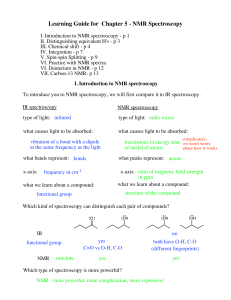 Learning Guide for Chapter 5 - NMR Spectroscopy