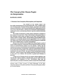 The concept of the chosen people: an interpretation.