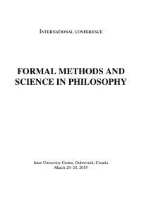 FORMAL METHODS AND SCIENCE IN PHILOSOPHY