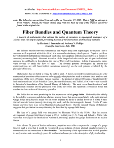 Fiber Bundles and Quantum Theory