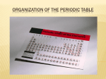 ORGANIZATION OF THE PERIODIC TABLE