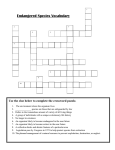 Homework-Crossword Puzzle - Endangered Species Coalition