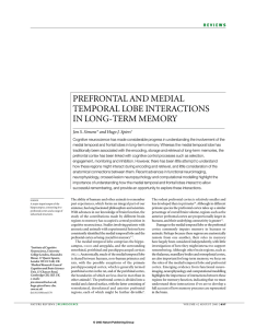 PREFRONTAL AND MEDIAL TEMPORAL LOBE INTERACTIONS IN