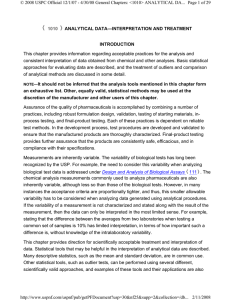 1010 Analytical Data - Interpretation and Treatment