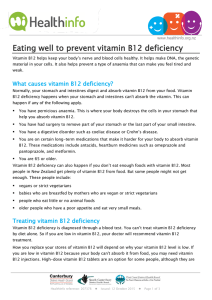 Eating well to prevent vitamin B12 deficiency