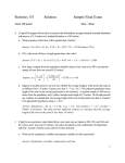 Statistics 151 Solution Sample Final Exam