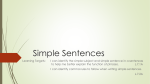 Simple Sentences - Spokane Public Schools