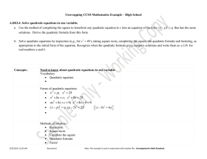 Sample Only - Working Copy Unwrapping CCSS Mathematics