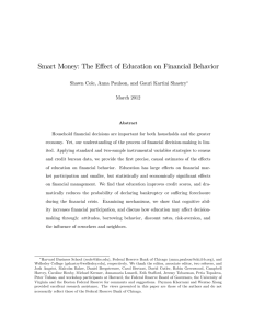 Smart Money: The Effect of Education on Financial Behavior