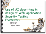 Use of AI algorithms in design of Web Application Security Testing