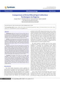 Comparison of Dried Blood Spot Collection Techniques in Nigeria