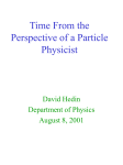Time From the Perspective of a Particle Physicist