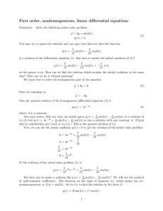First order, nonhomogeneous, linear differential equations