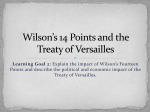 Wilson`s 14 Points and the Treaty of Versailles