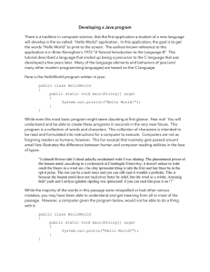 Developing a Java program