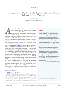 Management of Biochemically Recurrent Prostate Cancer Following