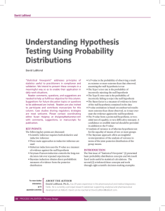 Understanding Hypothesis Testing Using Probability