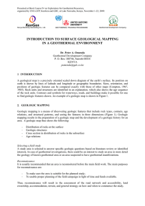 introduction to surface geological mapping in a geothermal