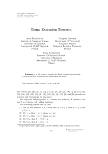 Tietze Extension Theorem