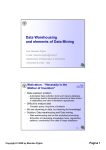 Data Warehousing and elements of Data Mining