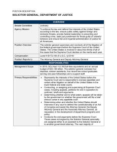 solicitor general, Department of justice