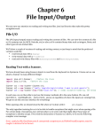 Chapter 6 File Input/Output