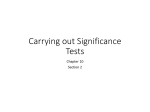 Carrying out Significance Tests