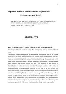 1 Popular Culture in Turkic Asia and Afghanistan: Performance and