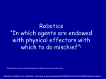 Robot Control Paradigms Intelligent Mobile Robotics CS 490 Fall 2002