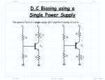 DC Biasing using a Single Power Supply